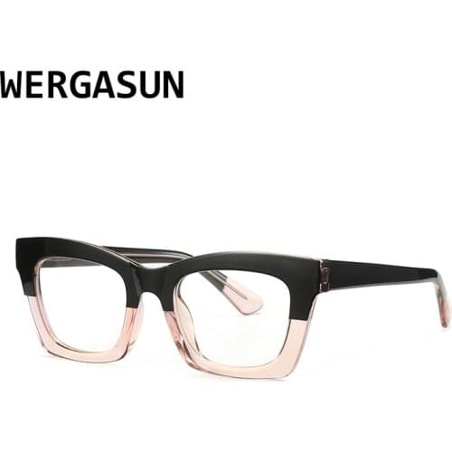 WERGASUN Cat Eye Optical Frames vintage eyeglasses Transparent Computer Glasses Fashion Brand Woman Spectacles Glasses