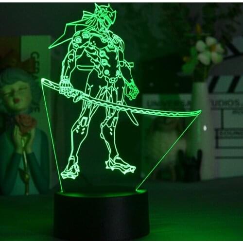 Game Overwatch Room Kids 3D LED Night Light USB Powered Indoor Decor Battery Lamp Gift Character Bedside Table Lamp