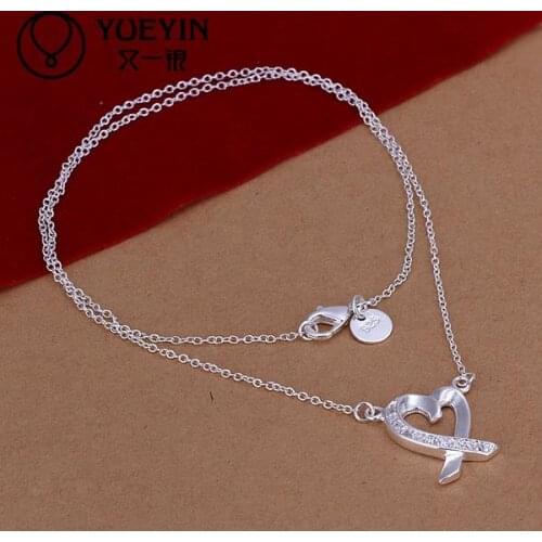 Silver plated pendant Necklaces for women Wedding jewelry Halskette brilliant Factory Price