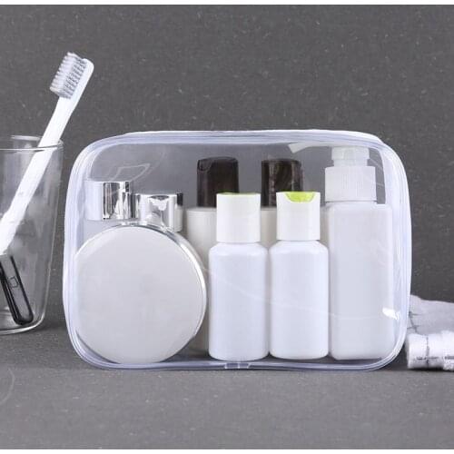 Transparent Zipper Cosmetic Bag Waterproof Pvc Makeup Organizer Portable Travel Storage Bag For Women Toiletry Bag