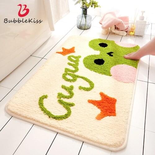 Bubble Kiss Door Mat Cartoon Cute Absorbent Non-Slip Bathroom Rug Bedroom Decor Home Entrance Small Carpet Fluffy Soft Floor Pad