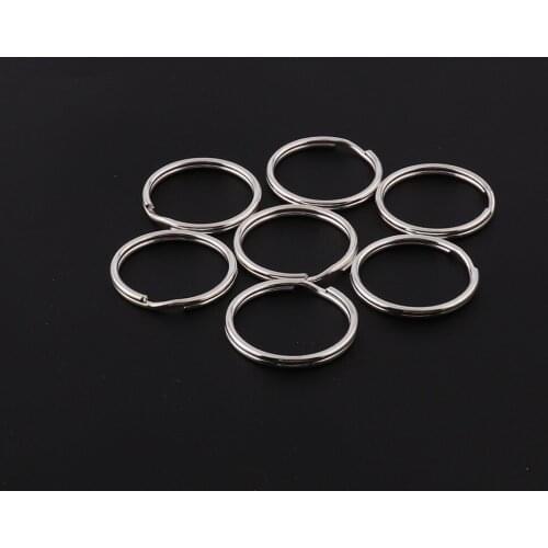 Split Key Rings Nickle Plated Metal Chains Keychain Durable Key Rings Making DIY Accessories Pearl White Color