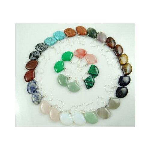 Natural stone Quartz Crystal tiger eye lapis Turquoises Opal earring pendant for diy Jewelry making earring Accessories A1