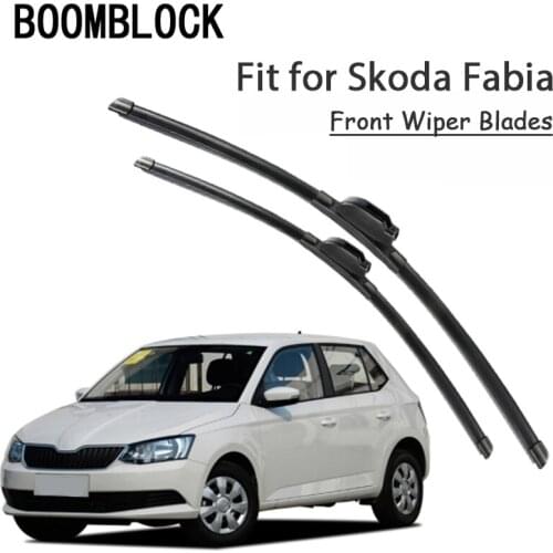 BOOMBLOCK 2PCS High Quality Front Windshield Wiper Blades For Skoda Fabia MK3 MK2 MK1 2017 2016-2002 Accessories