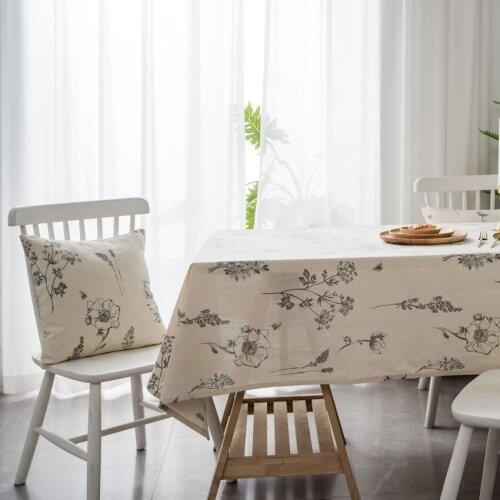 Cotton Linen Table Cloth Rectangle Household Dustproof Desktop Cover Tabelclothes Flower Printed Home Dining Table Manteles