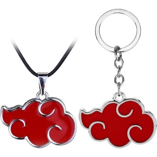 Japanese Anime Cosplay Akatsuki Organization Red Cloud Sign Metal Unisex Pendant Trendy jewelry Women Men Necklace Gift Pary