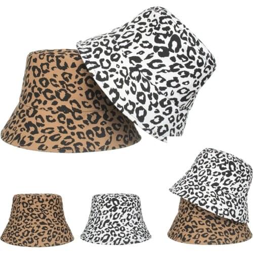 Women Fisherman Sun Hat For Summer Sun Protection Shading Hat Leopard Printing Basin Hat Large Personality Hat