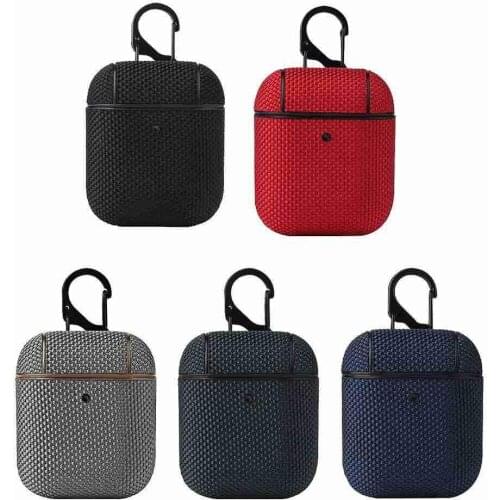 Hard PC Carbon Fiber Protective Case Anti-drop Anti-lost Bluetooth Earphone Protective Cover Suitable For AirPods 1/2