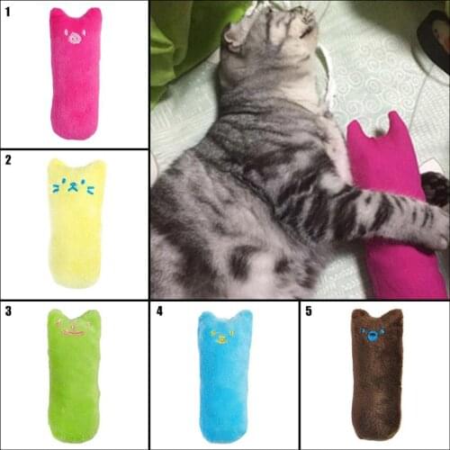 2Pcs/Set Solid Color Catnip Toys Plush Bite-Resistant Teeth Cleaning Cat Chew Toy Cat Sound Toy Pet Supplies