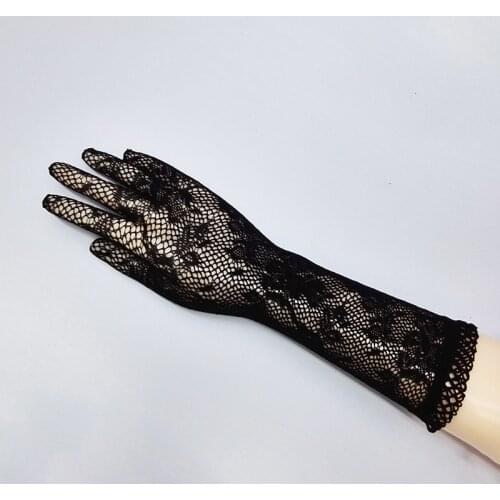 1 pair Sale 2016 New Arrival Party Sexy Lady Lace Gloves Mittens Accessories Black/White/Red/Orange/dark pink 610