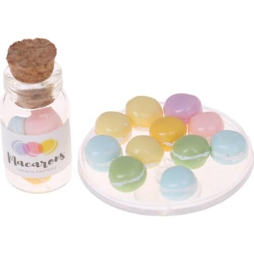 1pcs Cute Mini 1/12 Scale Miniature Dollhouse Macaron Pretend Play Kitchen Doll Food Dessert Accessories Toy 2 sizes