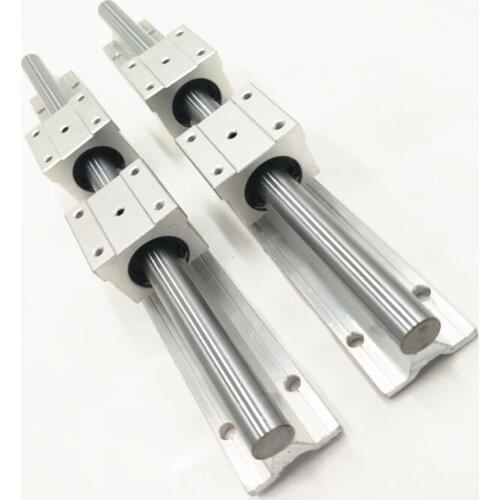 2Set 12mm linear rail SBR12-400 mm Fully Supported Linear Rail Slide Shaft Rod With 4Pcs SBR12UU Bearing Block