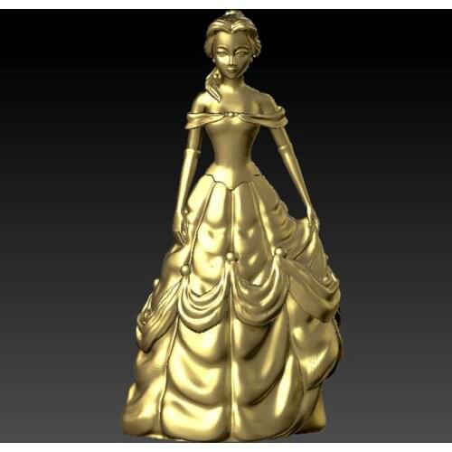 3D carved figure sculpture 3d model for cnc machine in STL file format Girl Snow White Princess