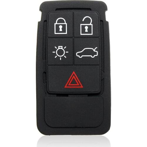5 Buttons Remote Key Rubber Pad Replacement FOB Fit for Volvo S60 S80 XC70 XC90 Black Rubber Mat Remote Key FOB Silicone Case