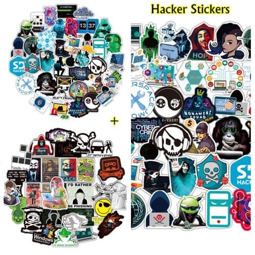 50-100 PCS Hacker Stickers Programming Languages Internet Cybersecurity Geek Hacker Sticker for Laptop Motorcycle Luggage Decals
