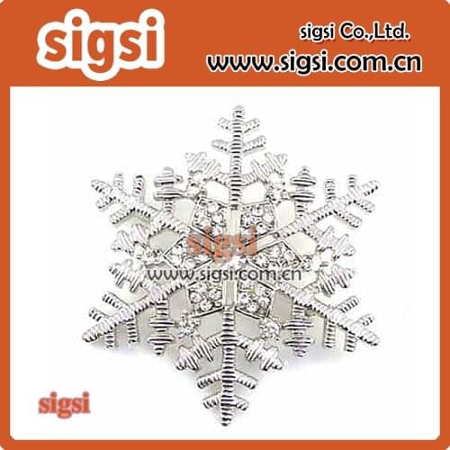 Snowflake acrylic rhinestone brooch