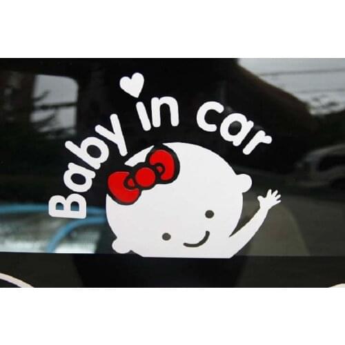 Car styling 3D Cartoon Stickers Baby In Car Warming Car-Sticker Baby on Board High Quality Dewtreetali