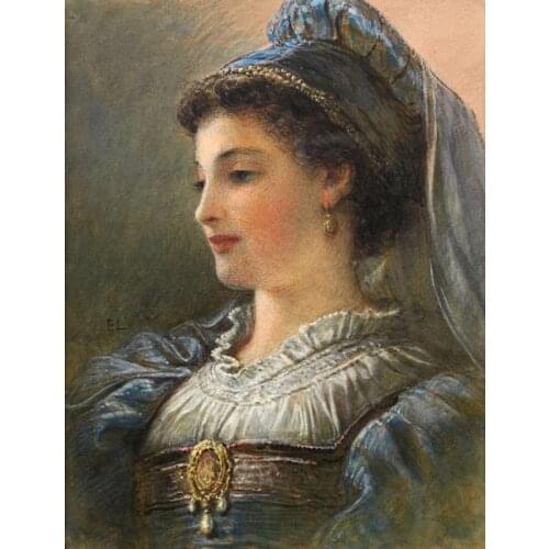 Free shipping classical court figure dish hair lady oil painting canvas prints on canvas home wall art decoration picture