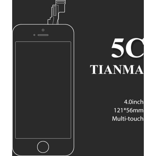 5 Pcs Display For Tianma iphone 5C LCD Touch Screen Digitizer Assembly+ LCD+Frame+Camera Parts for mobile phone screens