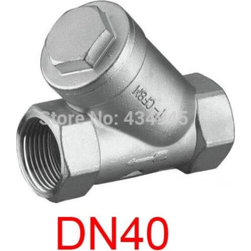 DN40 ss304 Filter, 1 1/2'' Y strainer stainless steel, check valve type , filter for the medium, Strainer basket for water