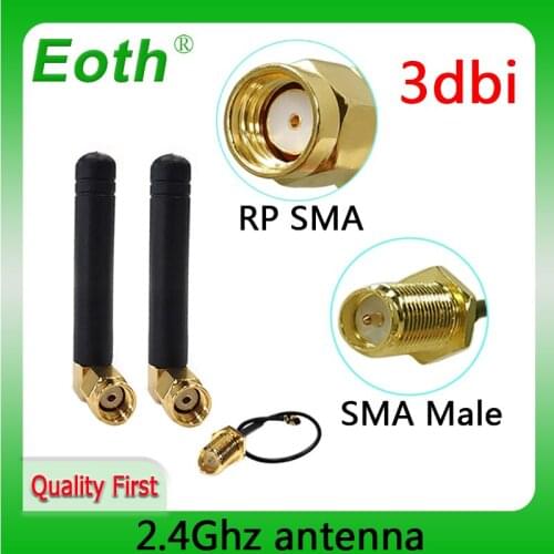 2.4Ghz antenna Wifi Antenne RP-SMA Connector 2.4 ghz antenne 2.4G wifi antena router + IPX to SMA Male pigtail Extension Cable