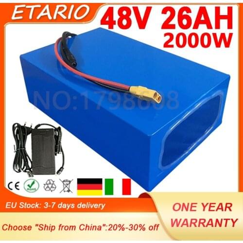EU Shipping Free VAT Tax EU Stock 48V 20AH 25AH Electric Bicycle Battery 48V 25Ah E Scooter Battery for 48V 1000W 1500W 2000W