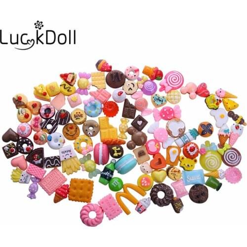 LUCKDOLL Different Types 100 Pieces Candy Toys Fast Food Toys for Dolls Accessories Girls Toys,Generation,Birthday Gift