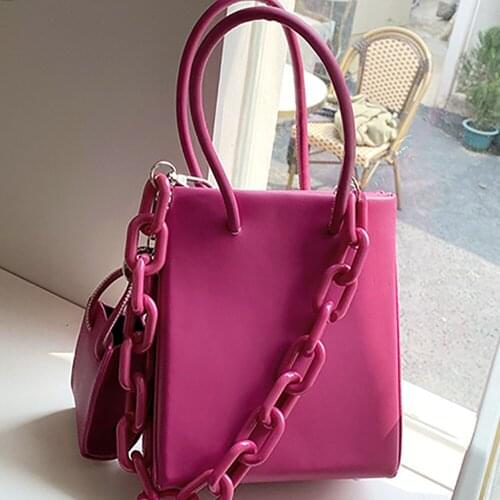 Women Pitaya Small Square Shoulder Bags Female Crossbody Bag Acrylic Chain Flaps Ladies Girls Handbags Messenger Bags 2021 New