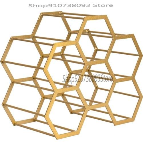 Nordic Metal Wine Rack Display Diamond Wine Lattice Wine Cabinet Display Simple Home Living Room Decorative Wine Rack