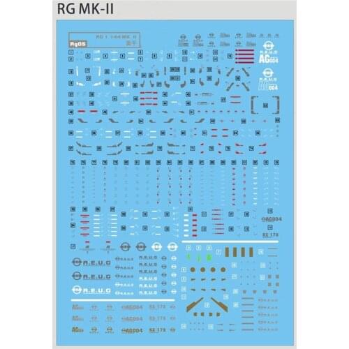 ​ Model DIY Water Paste High Quality Water Decal Stickers for Bandai RG Gundam MK II AEUG