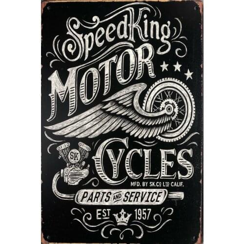 Motorcycle Biker Service Tin Sign Garage Rustic Vintage Metal Signs Wall Decorator Metal Tin Sign