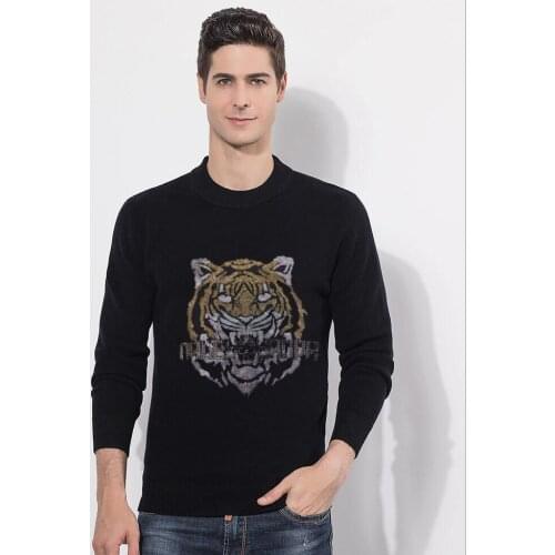 Sweater Men Casual Diamond stone Pullover Men Autumn Slim Fit Long Sleeve Shirt Mens Sweaters Knitted hot drill design