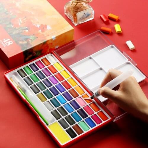 Watercolor paint solid set 36 color 48 color gouache paint childrens brush tool beginner student art supplies