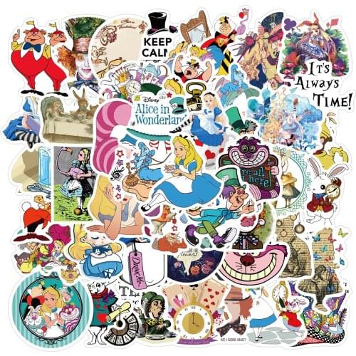 10/30/50Pcs/lot Girl Alice in Wonderland Cute movie Stickers Decal For Guitar Laptop Luggage Fridge Sticker Scrapbooking