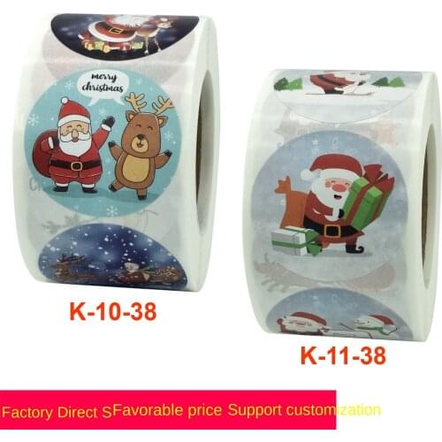 New roll up sticker Santa decoration sticker label