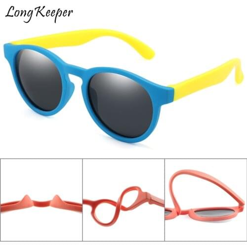 2020 New Kids Polarized Sunglasses Silicone Safety Boys Girls Sun Glasses Retro Round Gafas de sol Gift For Children Baby UV400