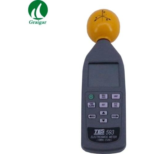 Original Taiwan TES-593 EMF Meter Triaxial Data Logger Frequency Range 10MHz to 8.0 GHz TES593