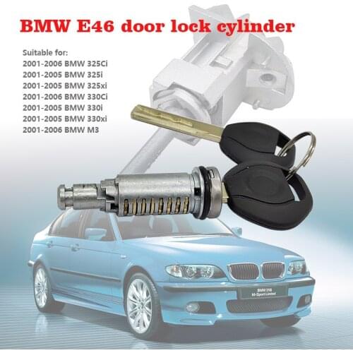 Suitable for 2001-2006 BMW E46 3 series door lock cylinder, with 2 keys 51217019975 51217019976