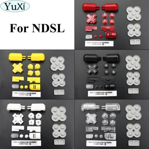 YuXi Full Button Set ABXY L R D Pad Cross Button For Nintend DS Lite For NDSL & Conductive Rubber Button
