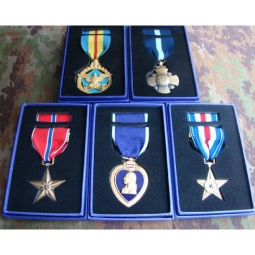 FULL SET WW2 American award Star DEPARTMENT OF DEFENSE, DEFENSE DISTINGUISHED SERVICE MEDAL,US purple heart Medal chest badge