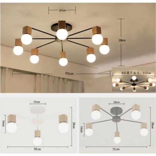 Ceiling Light Lamp, Apartmet Kitchen Island Dining Living Room Shop Decoration Simple Modern Wood Hanging Lamp Hanglamp
