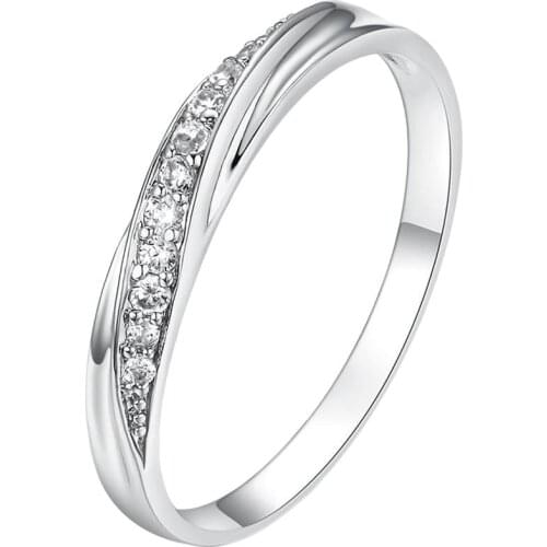 Simple Exquisite Lovers Wedding Single Ring Rose Gold silvery Jewelry For Women Wedding Valentines Day Gift