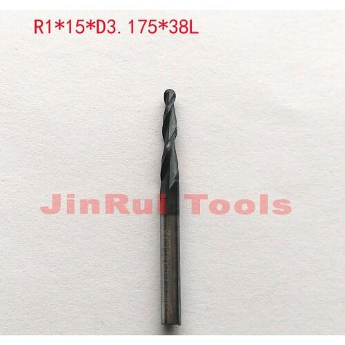 R1*15*D3.175*38L 1/8"shank HRC55 solid carbide Tapered Ball Nose End Mills milling cutter wood Engraving tools knife