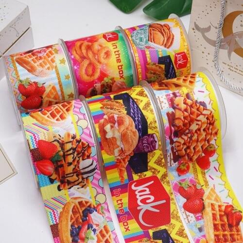DIY Handmade Materials Printed Grosgrain Ribbon 50 Yard Per Size 56592