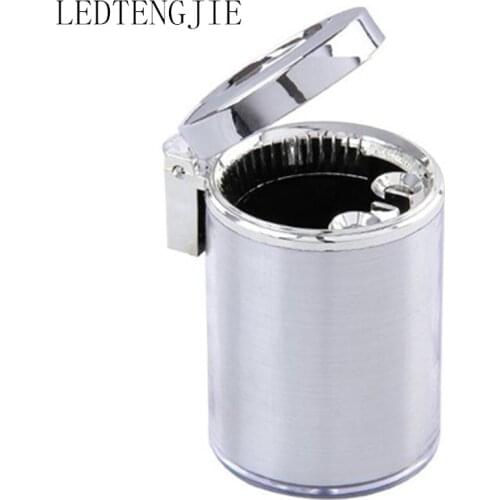 Luxury Car Accessories Portable LED Car Ashtray High Quality Universal Cylinder Molding Mini Ashtray Holder Cup