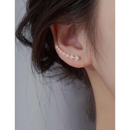 Stud Earrings Zircon Geometric For Women Creative Trendy Simple Design Punk New Female Hot High Quality Lady Jewelry BOYULIGE