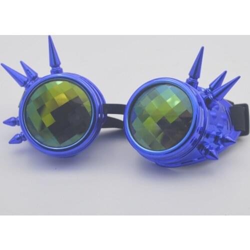 Light blue kaleidoscope glasses steam punk kaleidoscope glasses squar prism glass lens kaleidoscope glasses