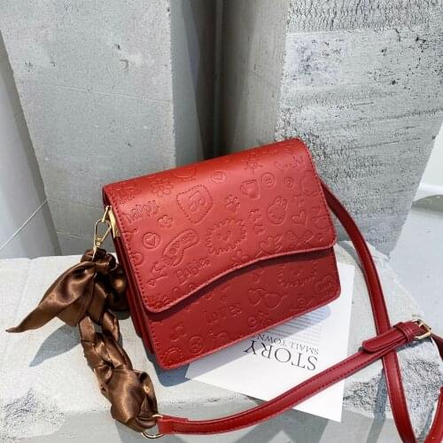 Texture Design Bag Female 2021 New Trendy Fashion Trend Bag Ins Style Shoulder Messenger Bag All-Match Printing Fashion Bag