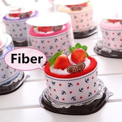 20sets 20x20cm Cake shape packaging towel Microfiber Fabric Quick-drying towel Christmas Valentines Day Wedding Birthday gift