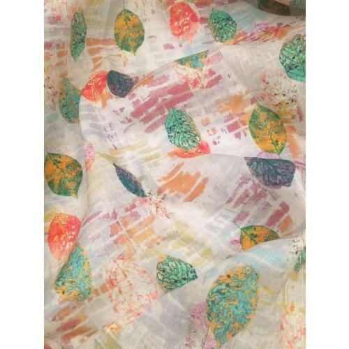 High-end ramie patchwork digital printing tissu High-grade clothing fabric